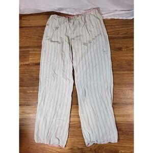 Gap Body Size M Mint Green & Pink 100% Silk Pajama Pants Stripes